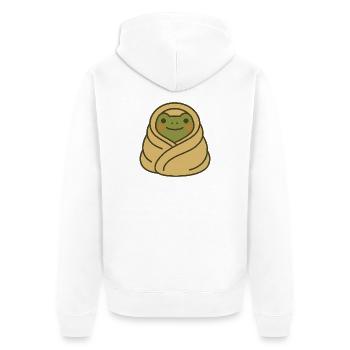 Eingekuschelter Frosch – Cozy Blanket Frog - Unisex Premium Organic Zip Hoodie - white - Back - Thijin (182cm)