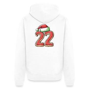 22 Number Cookie Christmas - Unisex Premium Organic Zip Hoodie - white - Back - Thijin (182cm)
