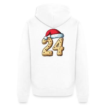 24 Number Cookie Christmas - Unisex Premium Organic Zip Hoodie - white - Back - Thijin (182cm)