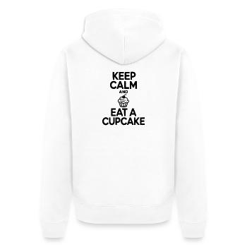 Keep Calm and Eat a Cupcake - Unisex Premium Organic Zip Hoodie - white - Back - Thijin (182cm)