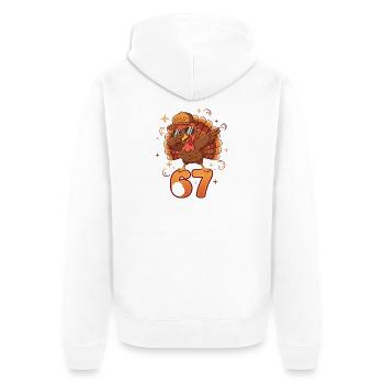 Capuchon à rainure Turkey 67 - Veste à capuche bio Premium Unisexe - blanc - Dos - Thijin (182cm)