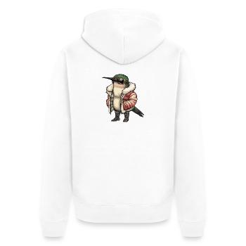 colibri oiseau frais hiver - Veste à capuche bio Premium Unisexe - blanc - Dos - Thijin (182cm)