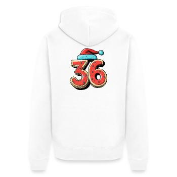 36 Number Cookie Christmas - Unisex Premium Organic Zip Hoodie - white - Back - Thijin (182cm)
