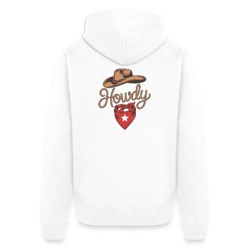 Howdy Cowboy - Conception de corde western - Veste à capuche bio Premium Unisexe - blanc - Dos - Thijin (182cm)