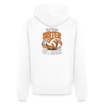 Sœur de volley-ball - Proud Sibling Design - Veste à capuche bio Premium Unisexe - blanc - Dos - Thijin (182cm)