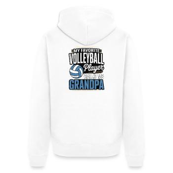 Volleyball Papa - Conception du joueur préféré - Veste à capuche bio Premium Unisexe - blanc - Dos - Thijin (182cm)