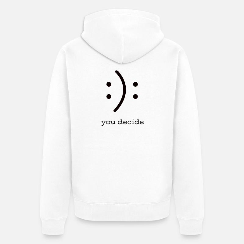 C’est vous qui décidez : Smily Graphics - Veste à capuche bio Premium Unisexe - blanc
