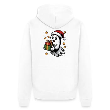 Fantôme avec des cadeaux de Noël - Veste à capuche bio Premium Unisexe - blanc - Dos - Thijin (182cm)