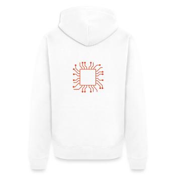 Multitasking-Modus – CPU-Überlastung erkannt - Unisex Premium Bio Zip Hoodie - Weiß - Hinten - Thijin (182cm)