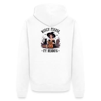 Lecture de sorcière par Pumpkin Night - Veste à capuche bio Premium Unisexe - blanc - Dos - Thijin (182cm)