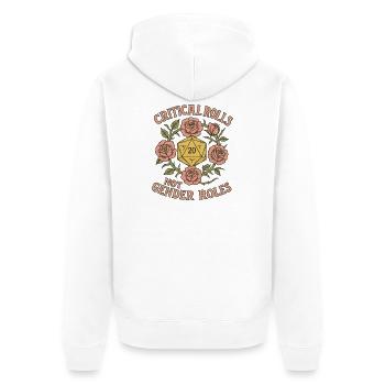 Roses and D20 Defy Gender Roles - Unisex Premium Organic Zip Hoodie - white - Back - Thijin (182cm)