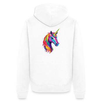 Licorne Poney Cavalier Chevaux Équitation Licornes - Veste à capuche bio Premium Unisexe - blanc - Dos - Thijin (182cm)