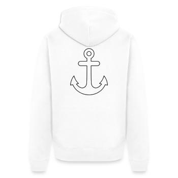 Anker Minimalist Design - Unisex Premium Organic Zip Hoodie - white - Back - Thijin (182cm)