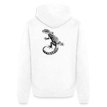 Leopardgecko - Unisex Premium Bio Zip Hoodie - Weiß - Hinten - Thijin (182cm)