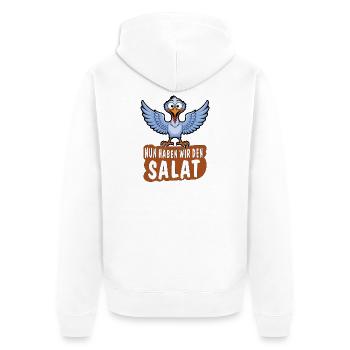 NOW WE HAVE THE SALAD - Unisex Premium Organic Zip Hoodie - white - Back - Thijin (182cm)