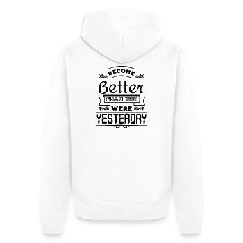 🦋 Floraler Schmetterling – Elegantes Line-Art-Design - Unisex Premium Bio Zip Hoodie - Weiß - Hinten - Thijin (182cm)