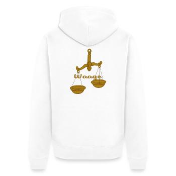 Zodiac sign Libra - Unisex Premium Organic Zip Hoodie - white - Back - Thijin (182cm)
