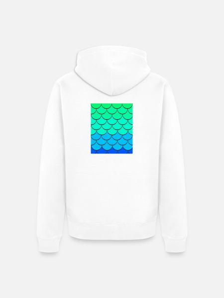 Fischschuppenbauch Kostüm Lustiges faules DIY Kostüm - Unisex Premium Bio Zip Hoodie - Weiß