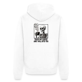 Skeleton Coffee Dire Touch my Coffee you - Veste à capuche bio Premium Unisexe - blanc - Dos - Thijin (182cm)