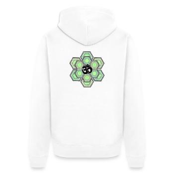 Om Symbol Aum Hexagon Mandala Yoga Meditation - Unisex Premium Organic Zip Hoodie - white - Back - Thijin (182cm)
