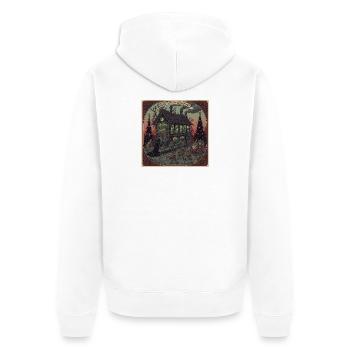 Horror Christmas Squiggle Factory Gnome Monster - Unisex Premium Organic Zip Hoodie - white - Back - Thijin (182cm)