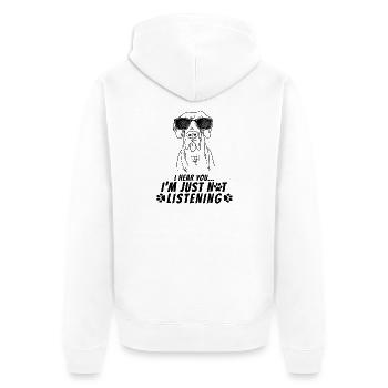 Lustige Deutsche Dogge Hartköpfiger Hund Vater Besitzer - Unisex Premium Bio Zip Hoodie - Weiß - Hinten - Thijin (182cm)