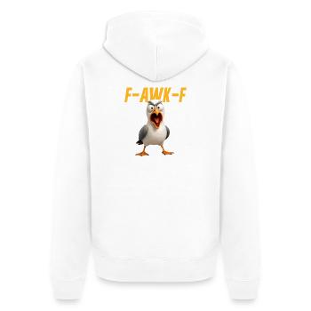 F-AWK-F Seagull Drôle Seagull FAWKF F Awk F - Veste à capuche bio Premium Unisexe - blanc - Dos - Thijin (182cm)