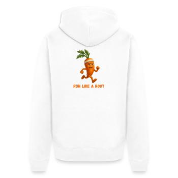 Run like a carrot - Unisex Premium Organic Zip Hoodie - white - Back - Thijin (182cm)