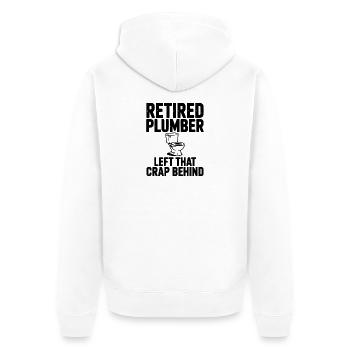 Un plombier à la retraite a laissé cette derrière lui - Veste à capuche bio Premium Unisexe - blanc - Dos - Thijin (182cm)
