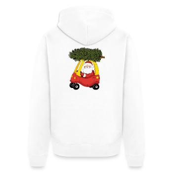 Le Père Noël porte un sapin de Noël - Veste à capuche bio Premium Unisexe - blanc - Dos - Thijin (182cm)