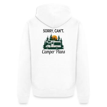 Sorry, Can't. Camper Plans – Retro Camping Design - Unisex Premium Organic Zip Hoodie - white - Back - Thijin (182cm)