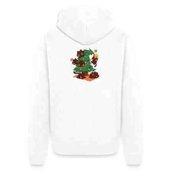 Kitty Christmas Tree, Love Cats  - Unisex Premium Organic Zip Hoodie - white - Back - Thijin (182cm)