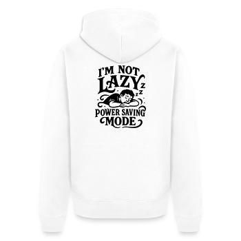 Lazy Lazy Shirt Funny Saying Funny Kids School - Unisex Premium Organic Zip Hoodie - white - Back - Thijin (182cm)