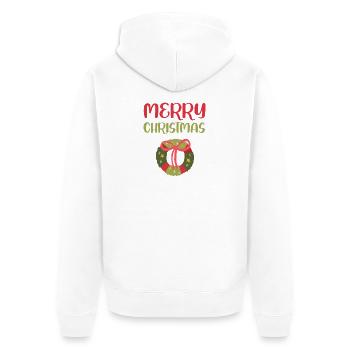 Frohe Weihnachten - Unisex Premium Bio Zip Hoodie - Weiß - Hinten - Thijin (182cm)
