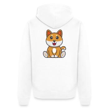 Hund - Unisex Premium Bio Zip Hoodie - Weiß - Hinten - Thijin (182cm)