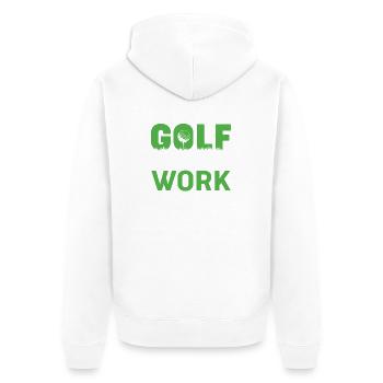 Golf - Unisex Premium Bio Zip Hoodie - Weiß - Hinten - Thijin (182cm)