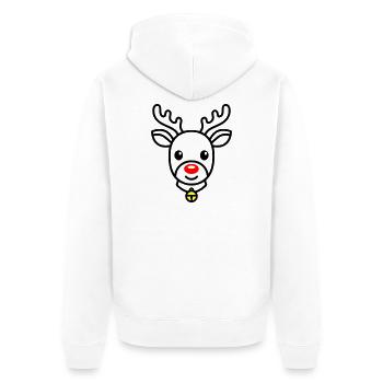 Renne mignon | Rudolph pour Noël - Veste à capuche bio Premium Unisexe - blanc - Dos - Thijin (182cm)
