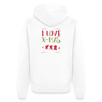 Ich Liebe Xmas Weihnachten - Unisex Premium Bio Zip Hoodie - Weiß - Hinten - Thijin (182cm)