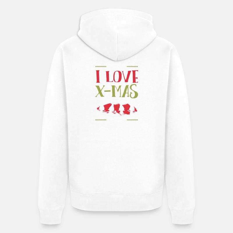 J’adore Noël Noël - Veste à capuche bio Premium Unisexe - blanc