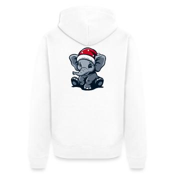 Noël des éléphants - Veste à capuche bio Premium Unisexe - blanc - Dos - Thijin (182cm)