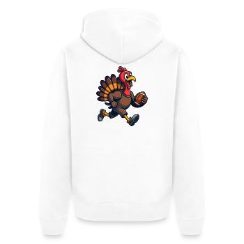 Thanksgiving Football Truthahn - Unisex Premium Bio Zip Hoodie - Weiß - Hinten - Thijin (182cm)