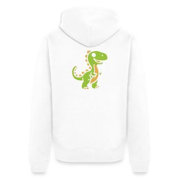 Cute Little Dinosaur - Unisex Premium Organic Zip Hoodie - white - Back - Thijin (182cm)