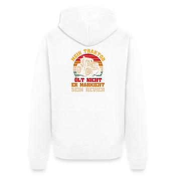 Landwirt Bauernhof Farmer Bauer Traktor - Unisex Premium Bio Zip Hoodie - Weiß - Hinten - Thijin (182cm)