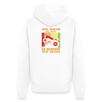 Landwirt Bauernhof Farmer Bauer Traktor - Unisex Premium Bio Zip Hoodie - Weiß - Hinten - Thijin (182cm)