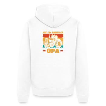 Landwirt Bauernhof Farmer Bauer Opa Großvater Trak - Unisex Premium Bio Zip Hoodie - Weiß - Hinten - Thijin (182cm)