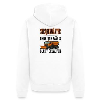 Straßenwärter - Without us it would have gone smoothly - Unisex Premium Organic Zip Hoodie - white - Back - Thijin (182cm)