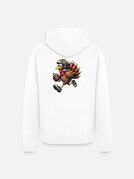 Thanksgiving Football Truthahn - Unisex Premium Bio Zip Hoodie - Weiß