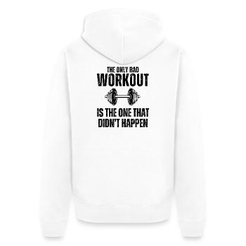 Drôle d’entraînement Maman Fitness Gym Musculation - Veste à capuche bio Premium Unisexe - blanc - Dos - Thijin (182cm)
