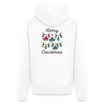 Merry Cruise Mas Funny Christmas Cruise - Unisex Premium Organic Zip Hoodie - white - Back - Thijin (182cm)
