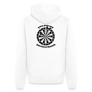 Darts in love - Unisex Premium Organic Zip Hoodie - white - Back - Thijin (182cm)